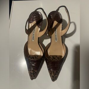 Manolo Blahnik Brown and Tan Women's Shoes